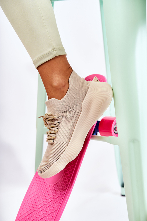 Wsuwane Buty Sportowe Damskie Jasnobeżowe Dalmiro