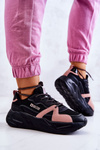 Damskie Sneakersy Memory Foam Big Star JJ274599 Czarno-Różowe
