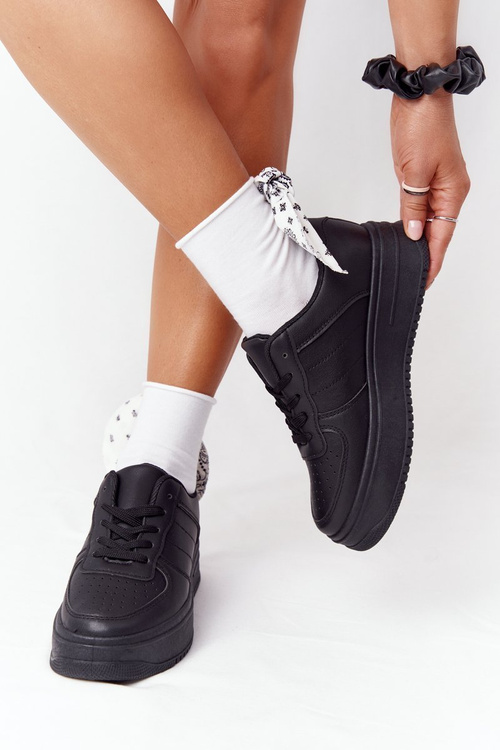 Damskie Sportowe Buty Na Platformie Czarne This Is Me