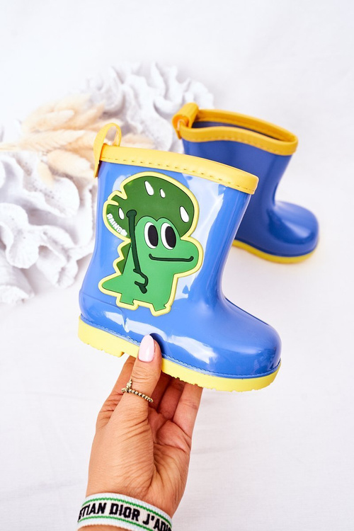 Dziecięce Kalosze Z Krokodylem Niebieskie