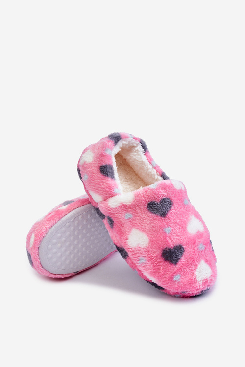 Dziecięce Ocieplane Wsuwane Papcie W Serca Różowe Meyra