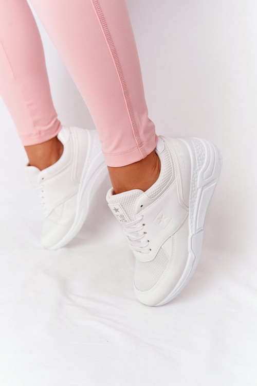 Damskie Sneakersy Na Koturnie Białe Avery