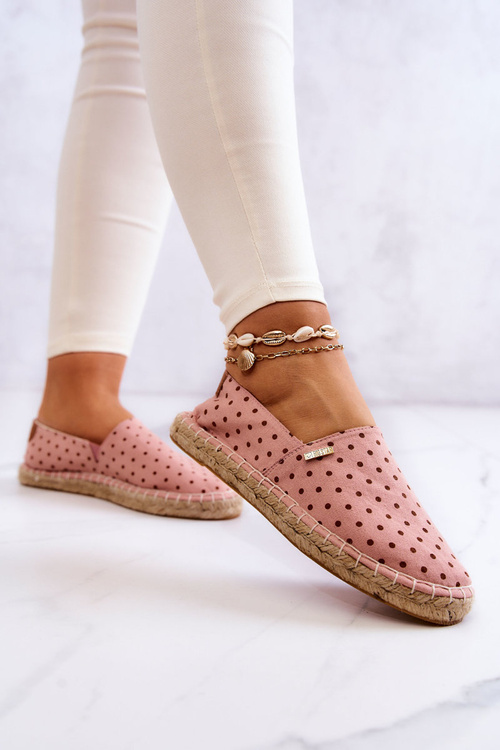 Damskie Espadryle W Groszki Big Star JJ274869 Różowe