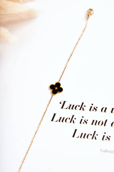 Damska Bransoletka Z Ozdobą Czarno-Złota