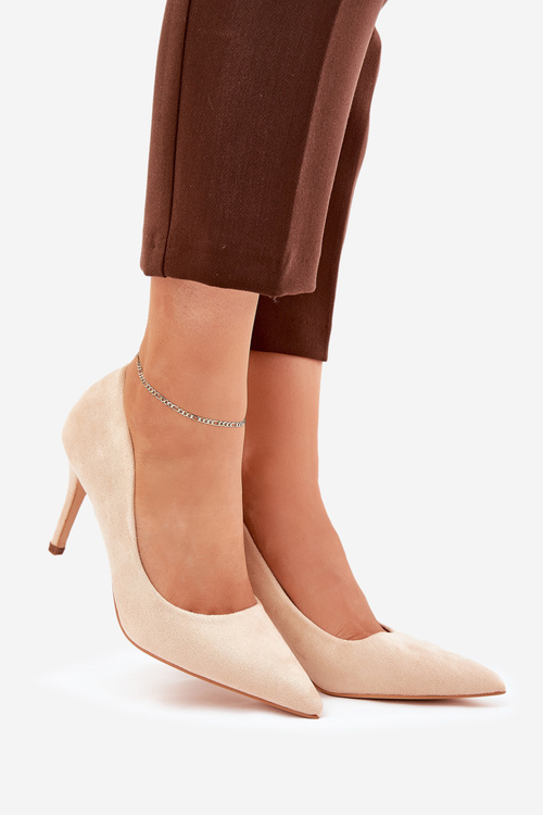 Szpilki Z Eko Zamszu Beżowe Vannith