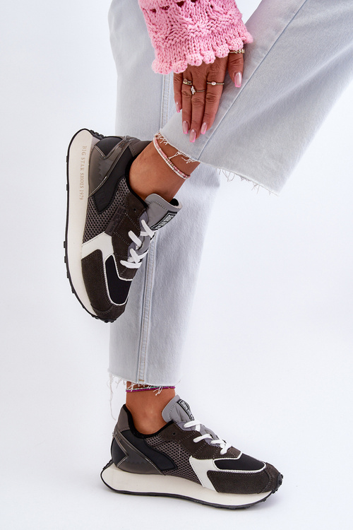 Sneakersy Damskie Na Platformie Memory Foam System Big Star NN274683 Czarne