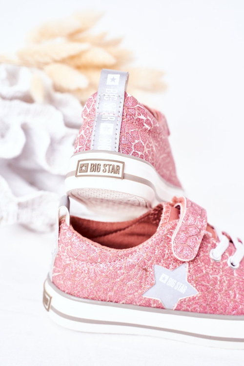 Dziecięce Trampki Na Rzep BIG STAR HH374027 Różowe