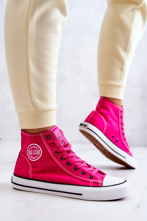 Damskie Wysokie Trampki Big Star JJ274210 Fuksja