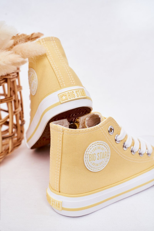 Dziecięce Wysokie Trampki Z Suwakiem BIG STAR HH374138 Żółte