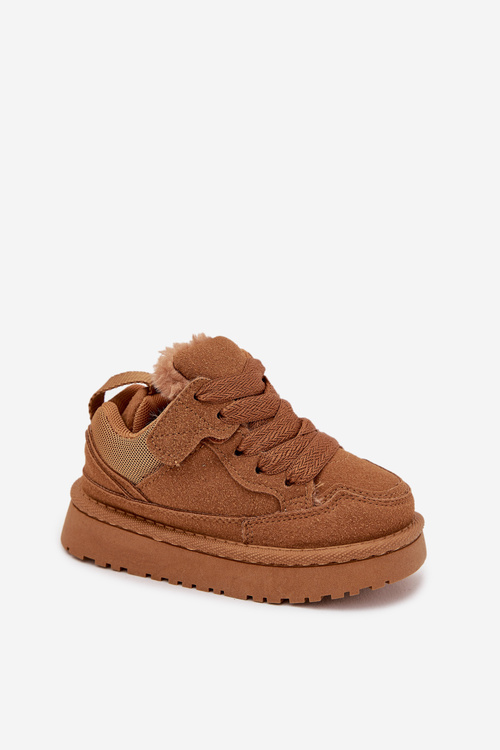 Dziecięce Sneakersy Ocieplane Futerkiem Camel Mireen