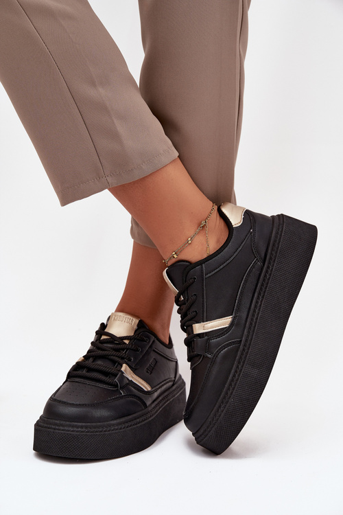 Damskie Sneakersy Na Platformie Big Star SS274360 Czarne