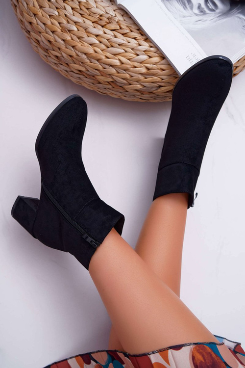 Botki Damskie Na Obcasie Sergio Leone Czarne BT522