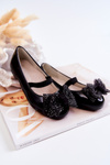 Dziecięce Lakierowane Balerinki Z Kokardą Czarne Zolly