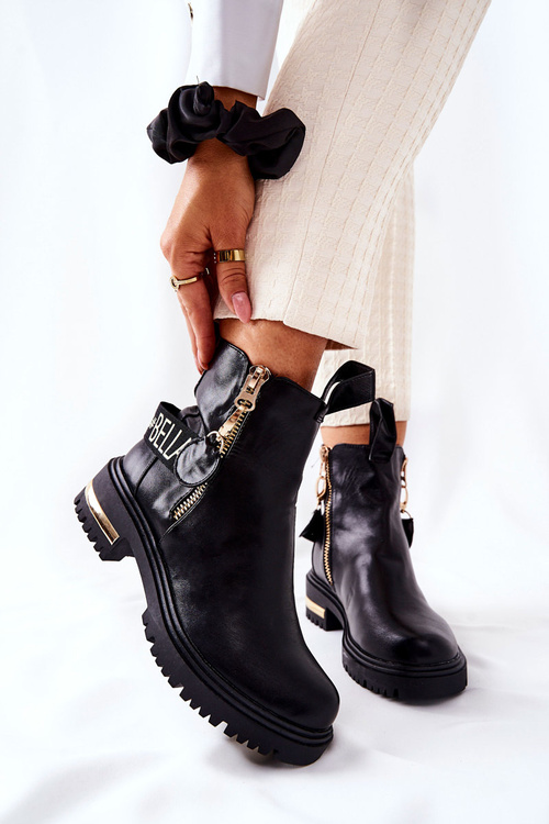 Klasyczne Botki Z Paskiem Czarne Lorie