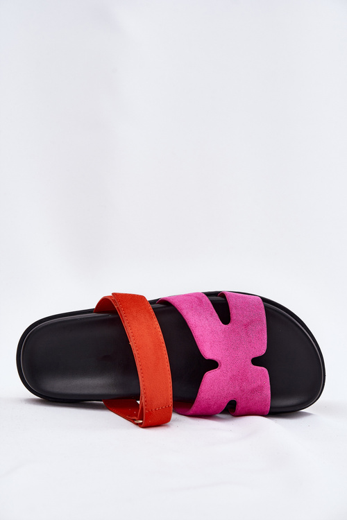 Klapki Damskie Z Rzepem Vinceza 17401 Fuksja