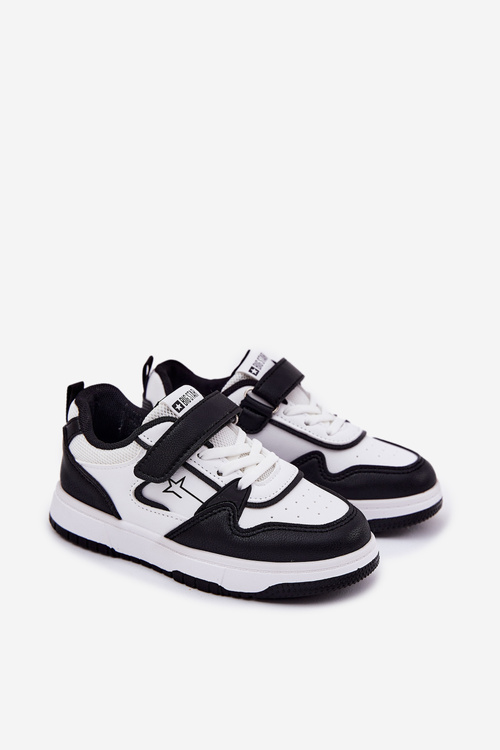 Lekkie Sneakersy Dziecięce Big Star RR374052 Biało-Czarne