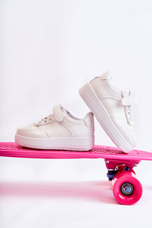 Dziecięce Buty Sportowe Na Rzepy Białe Elike