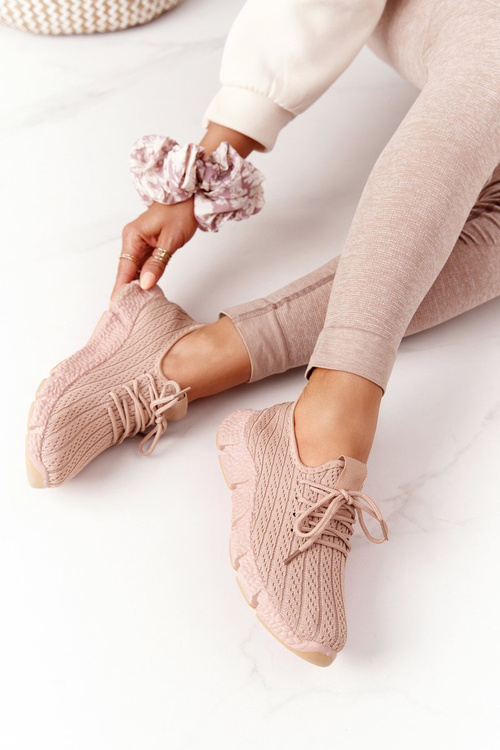 Damskie Sportowe Buty Sneakersy Beżowe Training