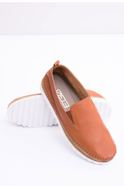 Brązowe Męskie Skórzane Mokasyny Perlugo