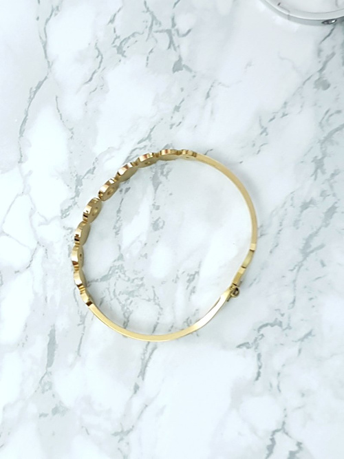 Damska Bransoleta Stalowa Z Cyrkoniami Złota Vien