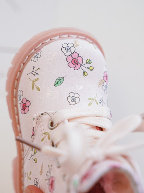 Ocieplane Botki Dziecięce Na Suwak Różowe Dolida