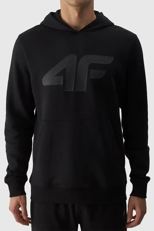 Męska Bluza Dresowa Nierozpinana Z Kapturem 4FWMM00TSWSM1464-20S Czarne