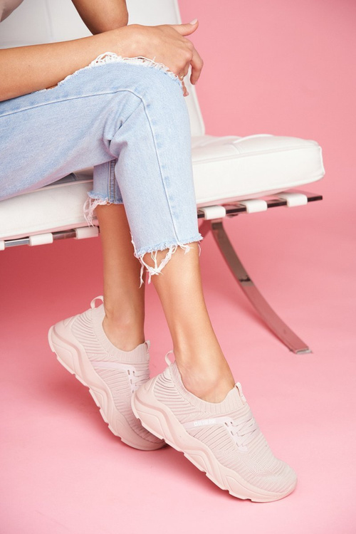 Damskie Sportowe Obuwie Big Star Jasno Różowe FF274956