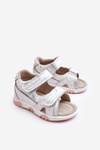Dziecięce Wygodne Sandałki Na Rzepy Białe Alaska