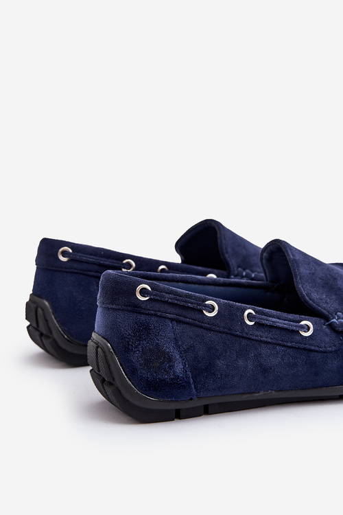 Męskie Zamszowe Wsuwane Mokasyny Granatowe Rayan