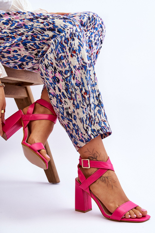 Eleganckie Sandały Na Słupku Fuksja Michele