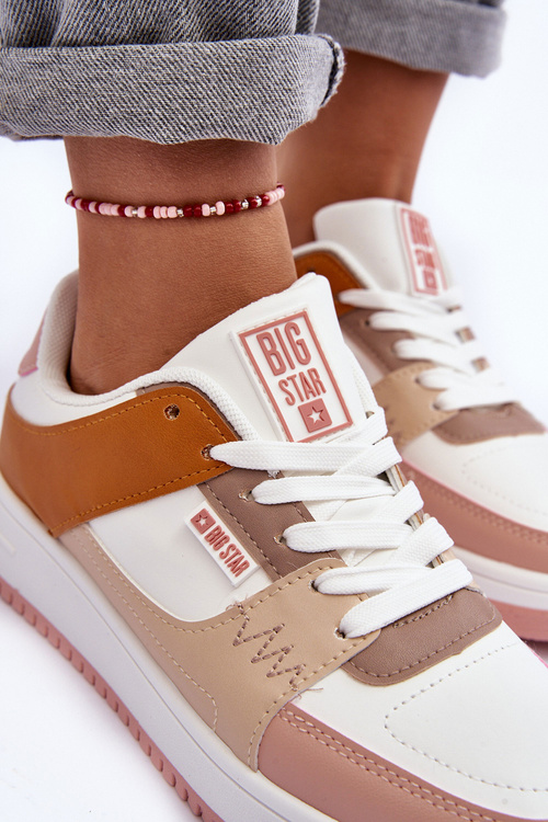 Damskie Buty Sportowe Sneakersy Big Star MM274355 Brązowo-Różowe
