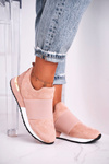 Sportowe Damskie Buty Sneakersy Slip-on Różowe Say Something