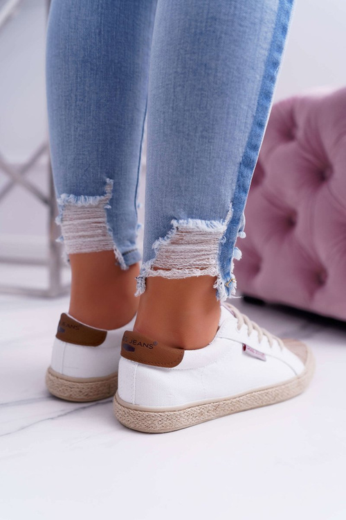 Trampki Damskie Cross Jeans Białe DD2R4095