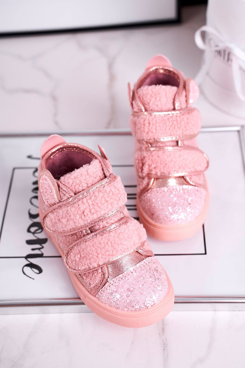 Dziecięce Trampki Ocieplane Wysokie Różowe Clifford