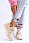 Damskie Wsuwane Buty Sportowe Sneakersy Beżowe Rosett