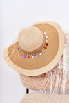 Słomiany Kapelusz Z Ozdobnym Paskiem Beżowy Lanetta 