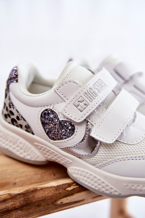 Dziecięce Buty Sportowe Na Rzepy Big Star KK374022 Białe