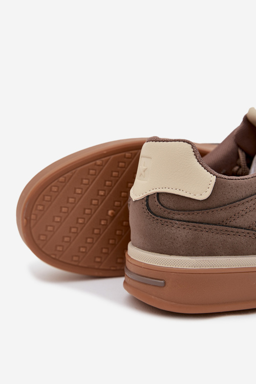 Sneakersy Męskie Niskie Big Star SS174020 HI-POLY SYSTEM Ciemnobeżowe