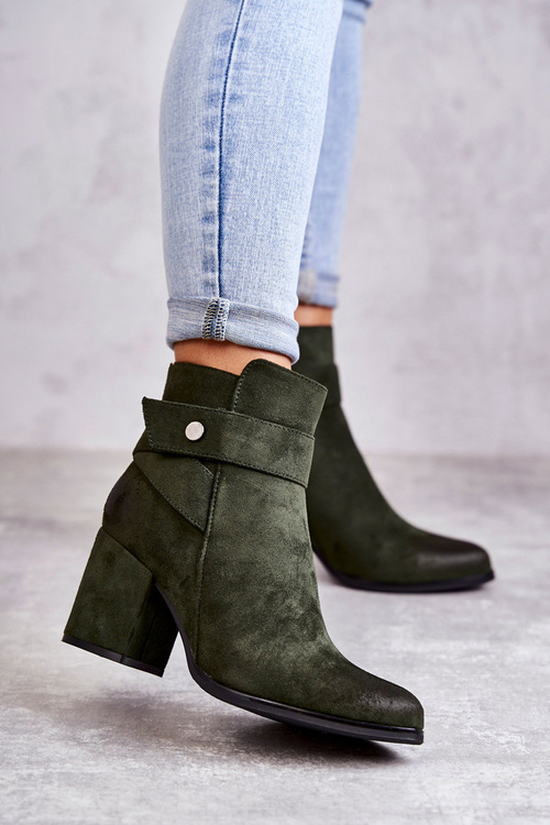 Damskie Zamszowe Botki La.Fi 260041BGR-SU Zielone