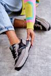 Damskie Sneakersy Sportowe Big Star KK274100 Czarno-Szare