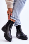 Wsuwane Gumowe Botki Kalosze Sztyblety Czarne Carme