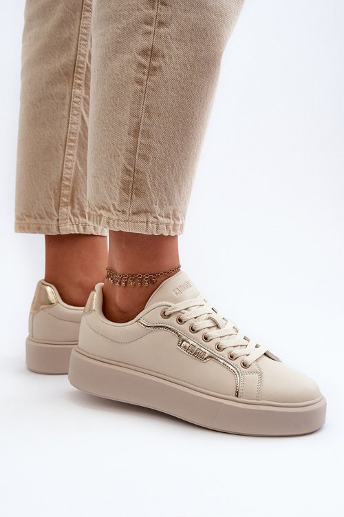 Sneakersy Damskie Big Star NN274334 Memory Foam System Beżowe