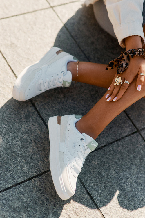 Sneakersy Damskie Na Platformie LEE EMMA WOMEN LOW 50251014.04L Beżowe