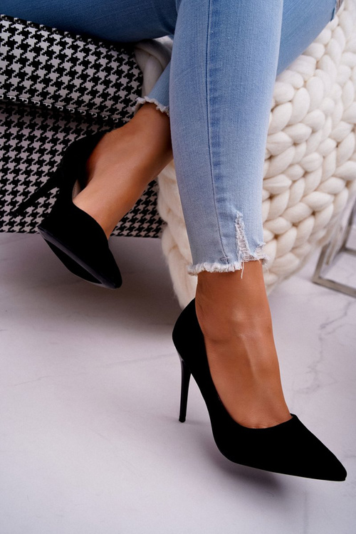 Szpilki Damskie Zamszowe Czarne Betty