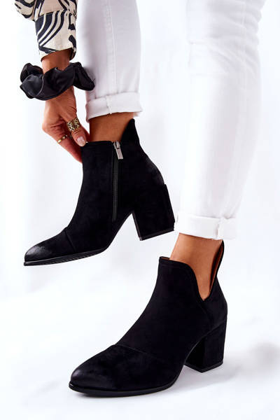 Klasyczne Botki Na Suwak Czarne Veriane