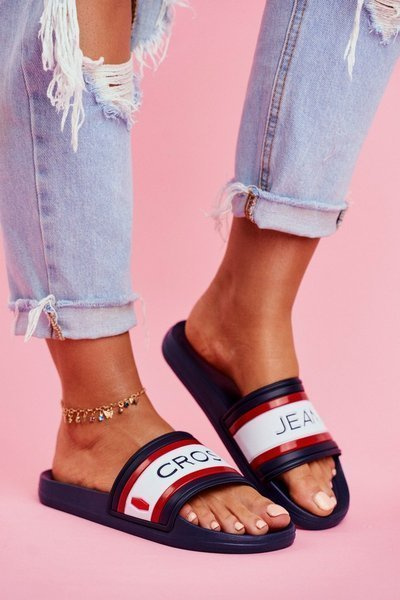 Klapki Damskie Cross Jeans Granatowe FF2R4160C