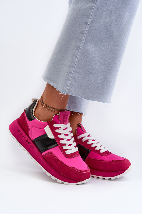 Sneakersy Damskie Na Platformie Big Star NN274500 Memory Foam System Fuksja
