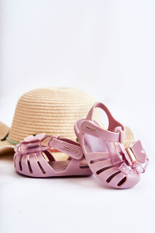 Dziecięce Sandałki Na Rzep Pachnące ZAXY JJ385034 Jasnofioletowe