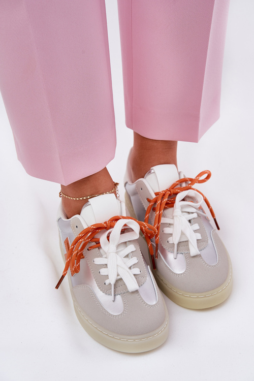 Niskie Buty Sportowe Damskie Srebrne Zelevelis