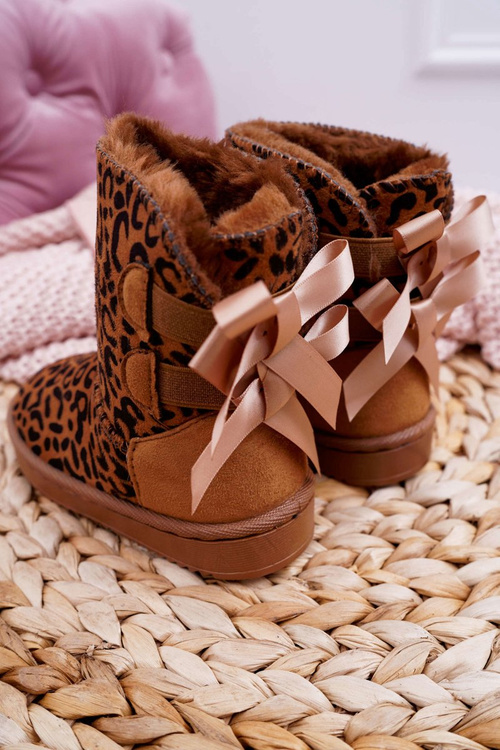 Dziecięce Botki Śniegowce Z Futerkiem Leopard Fiona